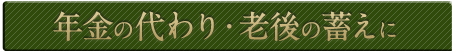 年金の代わり・老後の蓄えに